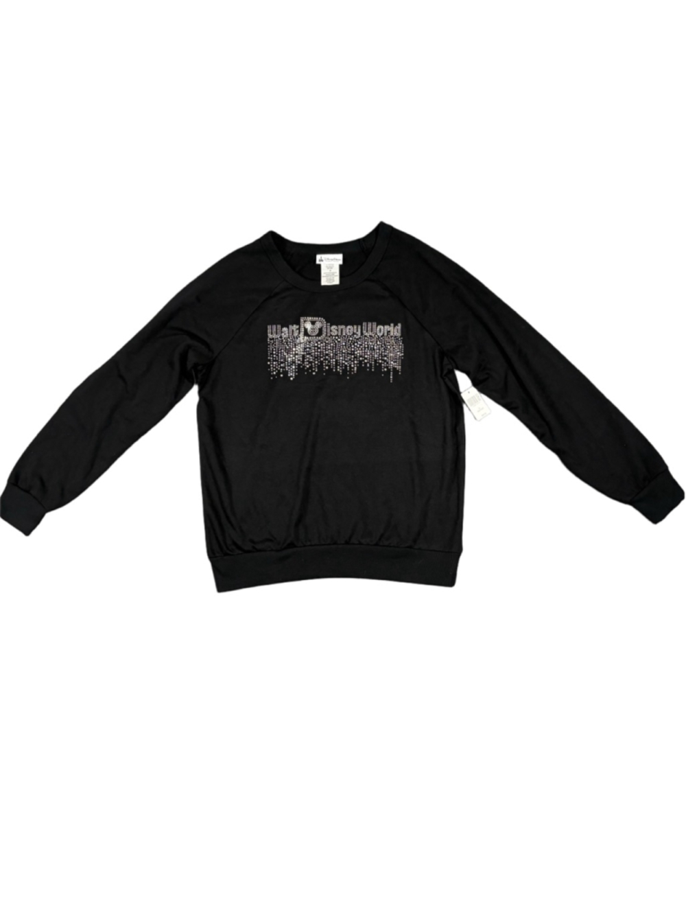 Disney Parks Women’s Medium Walt Disney World Rhinestone Sweatshirt Black NWT
